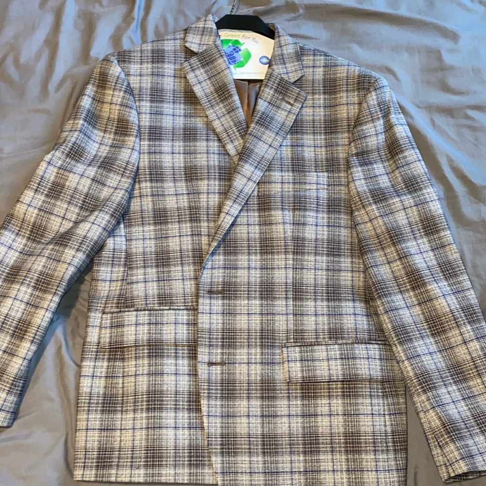 LAUREN RALPH LAUREN GREY AND BLUE BLAZER